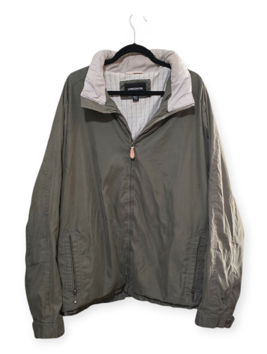 London Fog Lightweight Hideaway Hooded Zip Front Jacket 3xlt